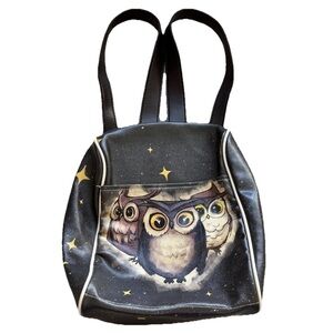 DOGO Vegan Women's Tidy Bag - Owls Family Backpack Artsy Novelty Art To Wear